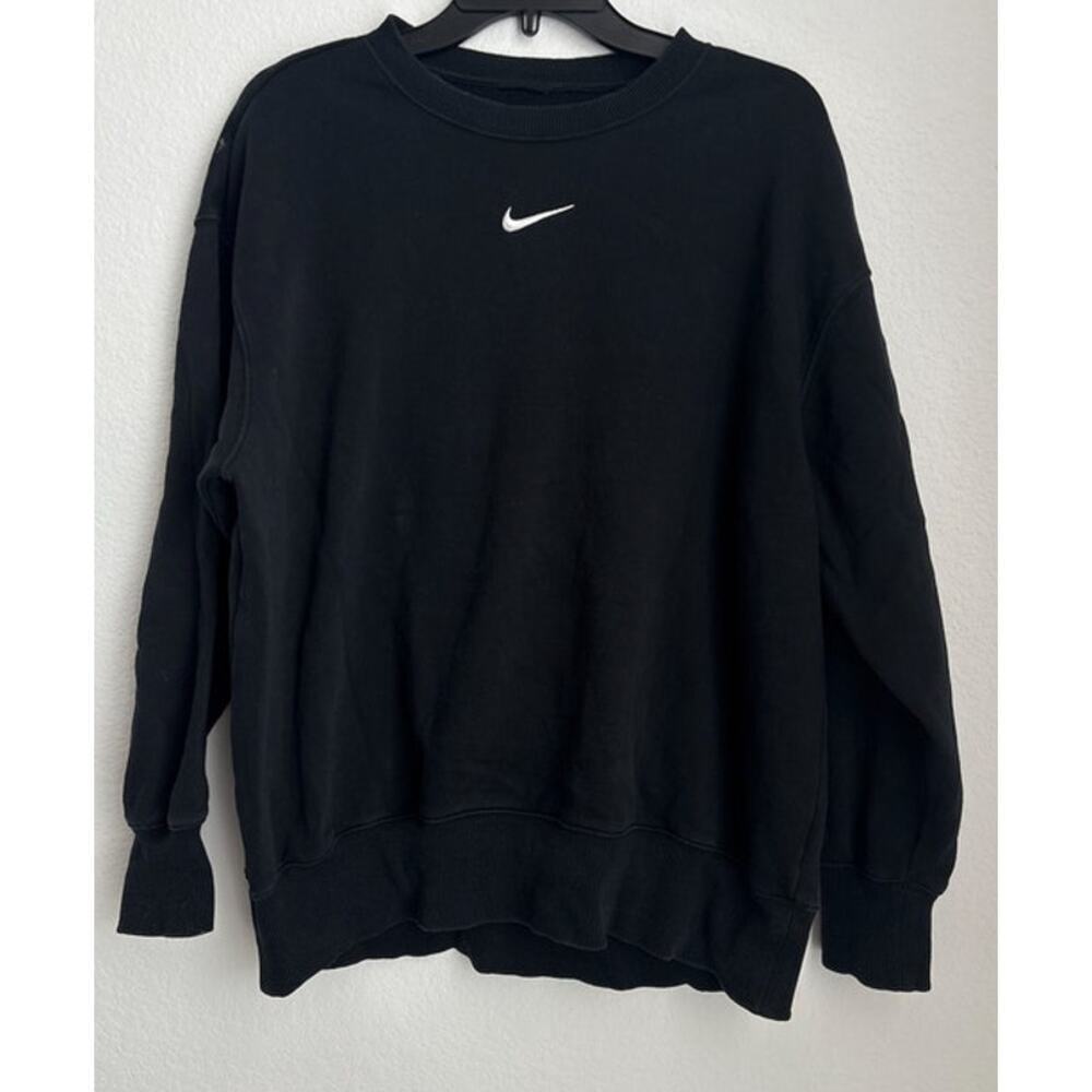 Nike Black Center Swoosh Oversized Sweatshirt Size Small